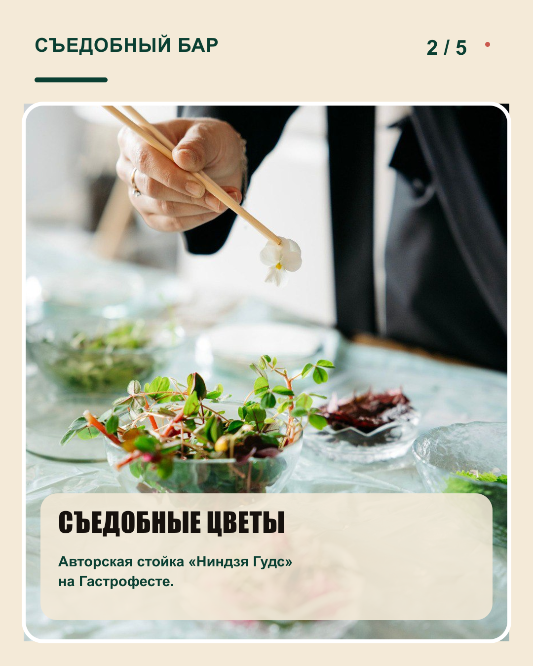 Авторская стойка Ниндзя Гудс со съедобными цветами